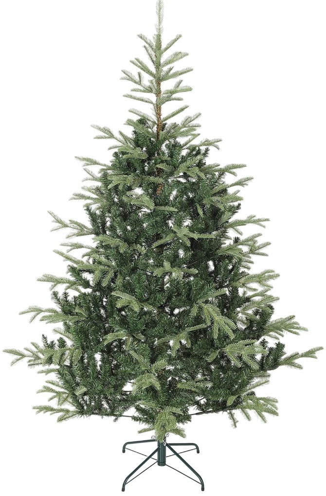 Árvore de Natal Artificial 210 cm com 1123 Ramos Densos e Suporte Metálico Dobrável para Interior Verde