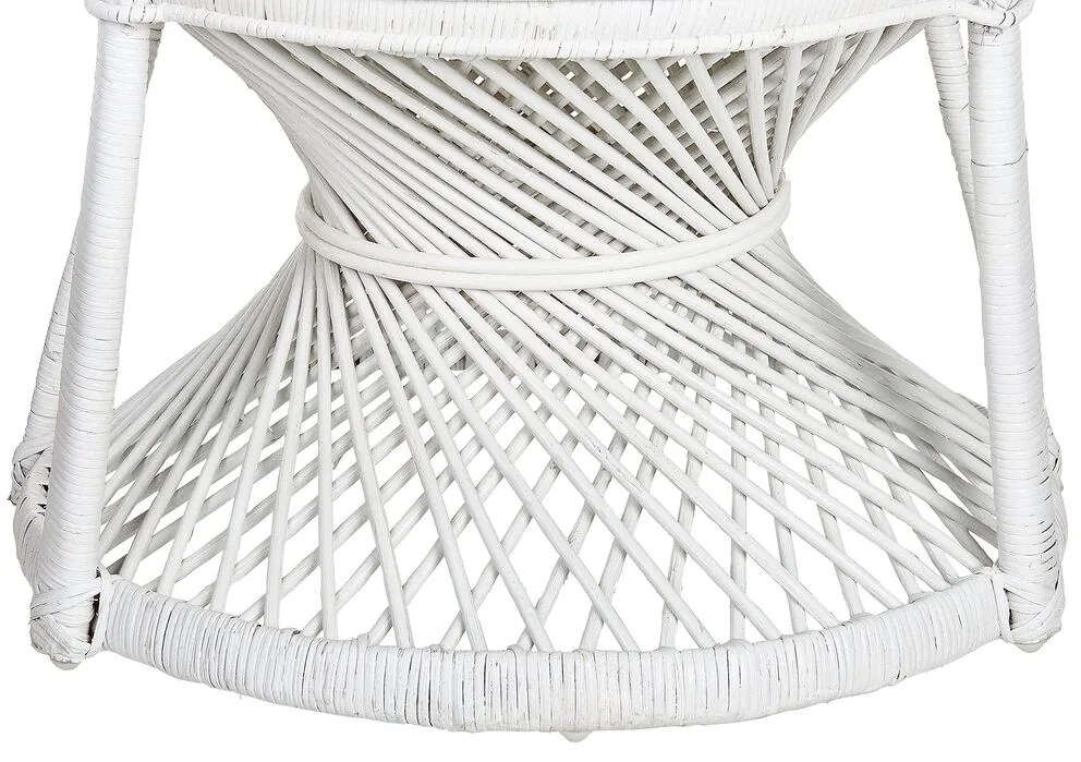 Poltrona pavão de rattan branca EMMANUELLE Beliani