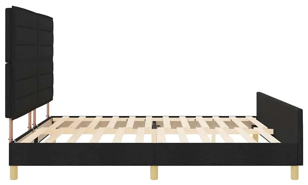 Estrutura de Cama de Tecido Preto vidaXL 200x200 cm