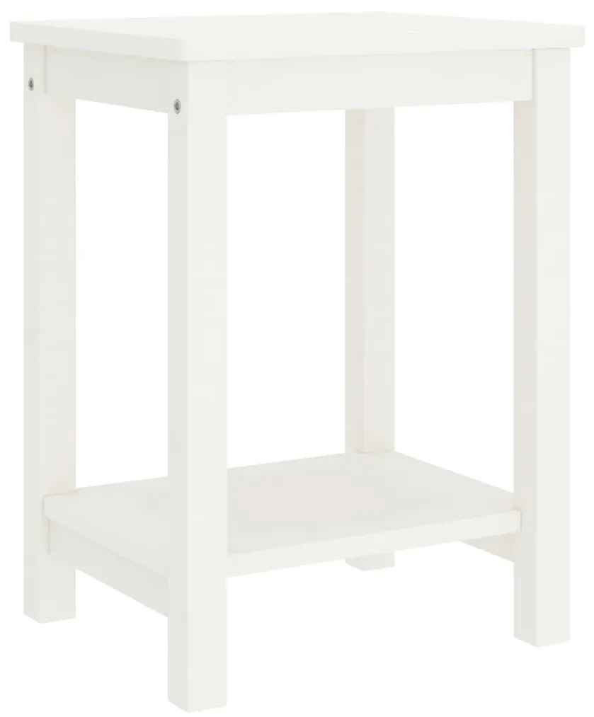 vidaXL Mesa de cabeceira 35x30x47 cm madeira de pinho maciça branco