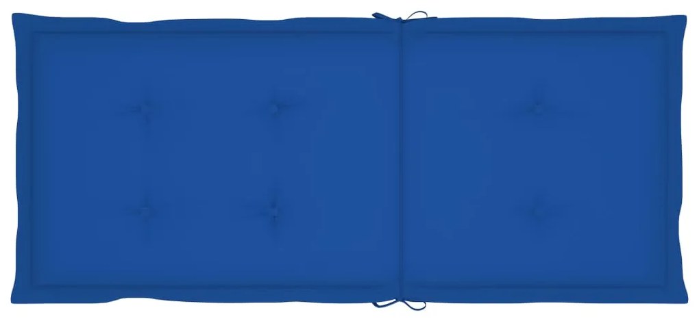 Cadeiras de jardim c/ almofadões azul real 2 pcs teca maciça