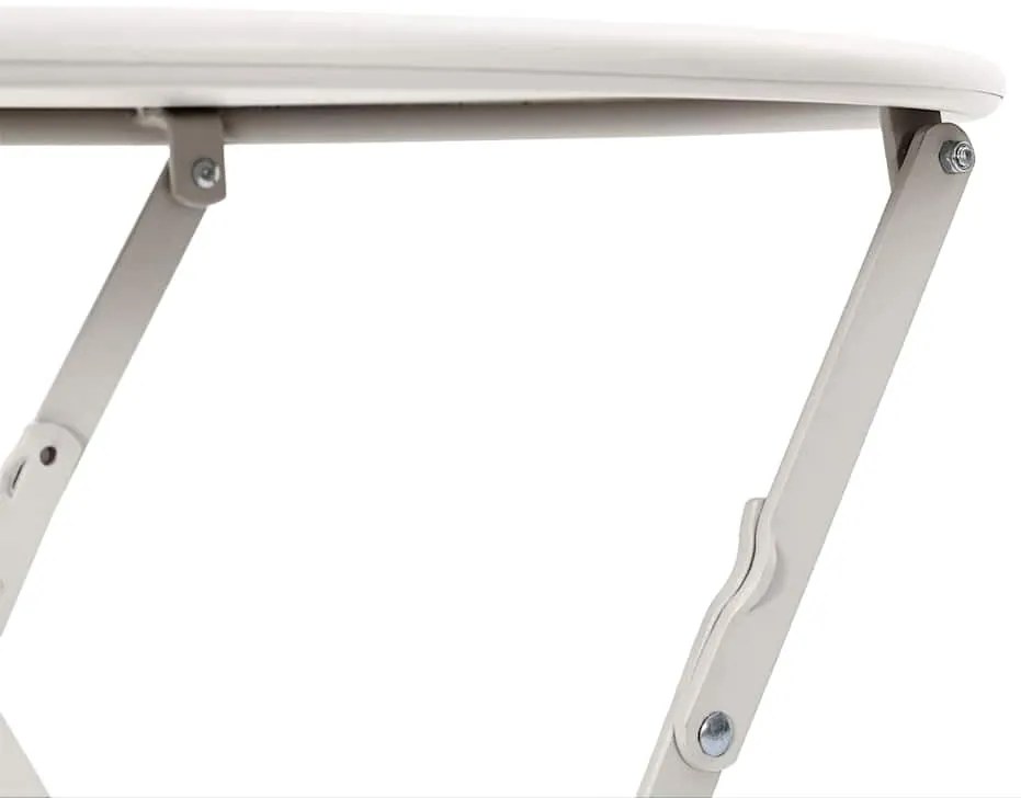 Mesa Bistro Dobrável Bege Ø50 x 71 cm em Aço Galvanizado