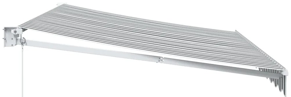 Toldo retrátil 3,5x2,5 m tecido e alumínio antracite e branco