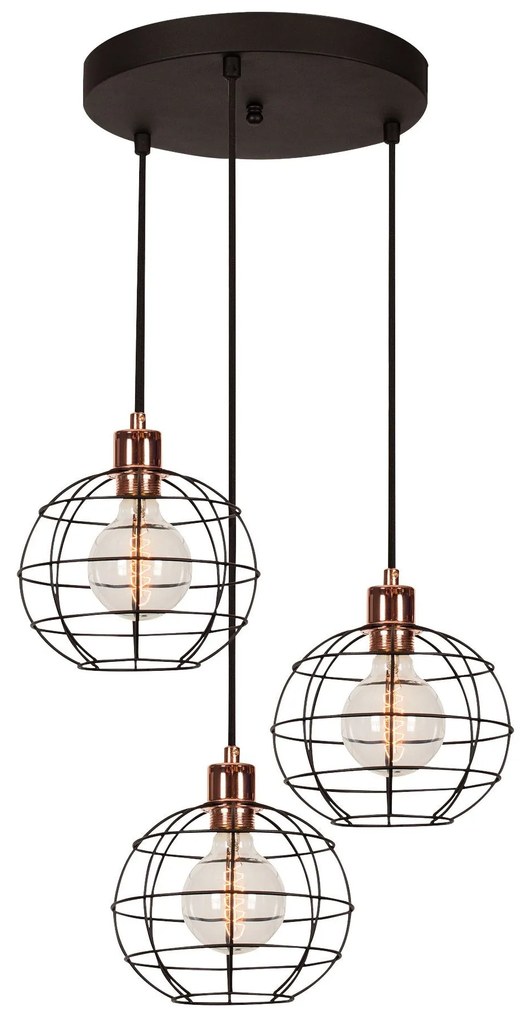 Candeeiro Chandelier Tellini – Preto – Diâmetro 40 cm, Altura 113 cm