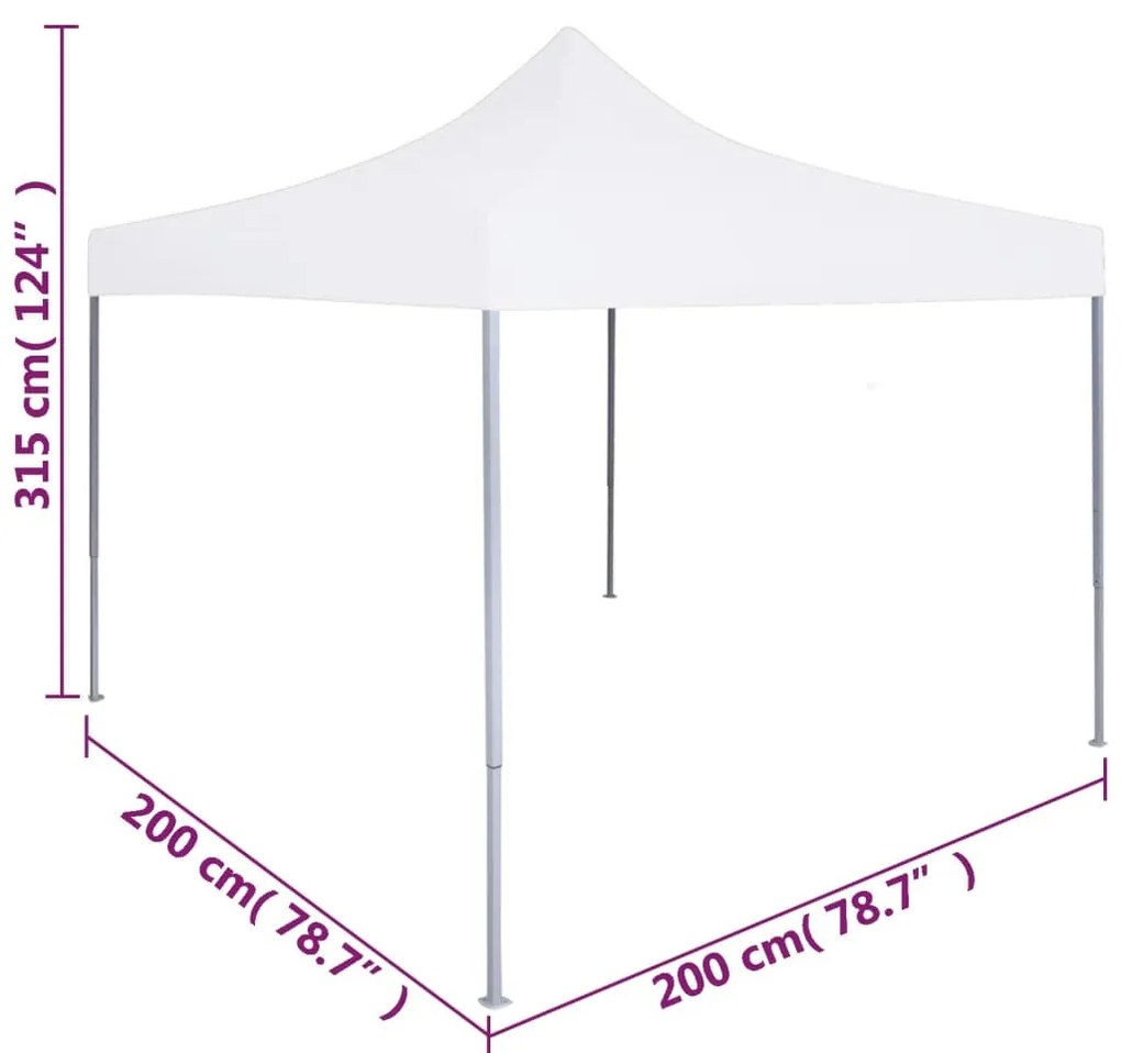 Tenda dobrável profissional para festas 2x2 m aço branco