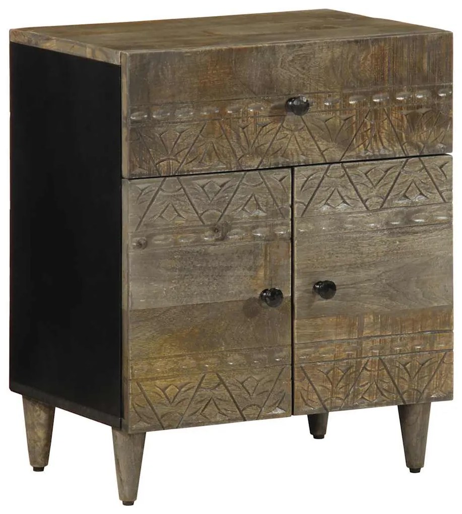 Mesa de cabeceira cinzento claro 50x33x60 cm