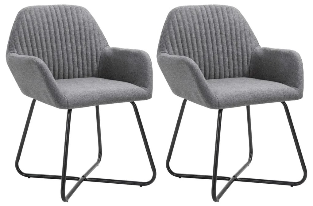 vidaXL Cadeiras de jantar 2 pcs tecido cinzento-escuro