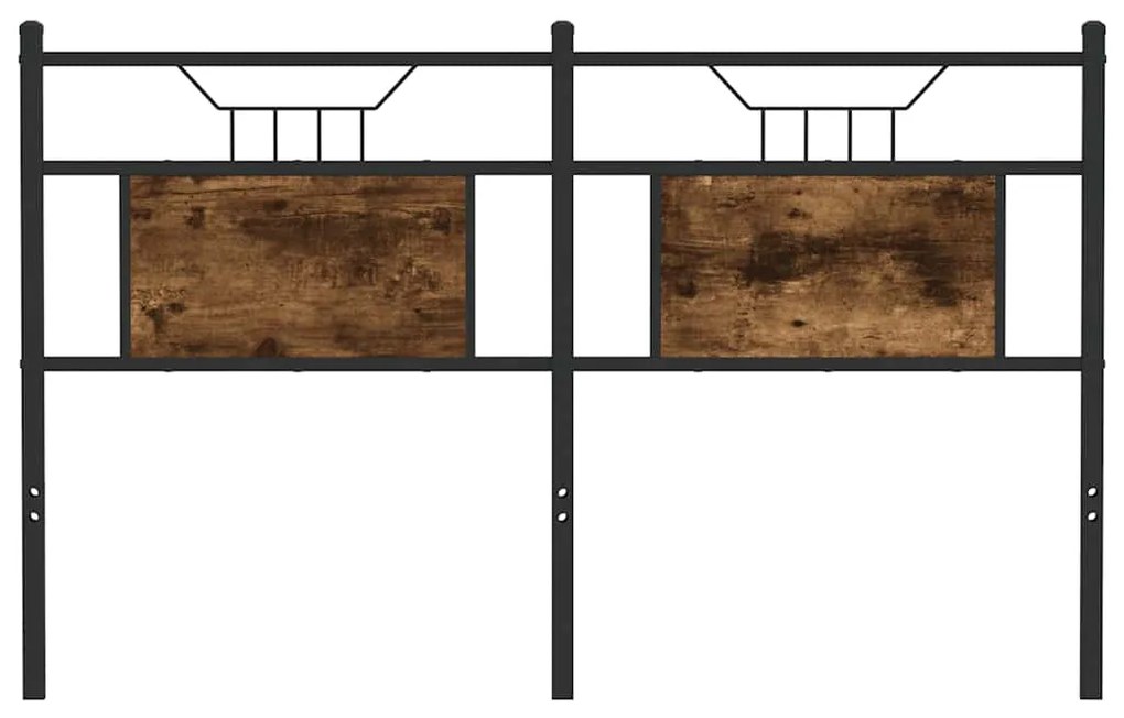 Cabeceira de cama 150 cm derivados madeira/aço carvalho fumado