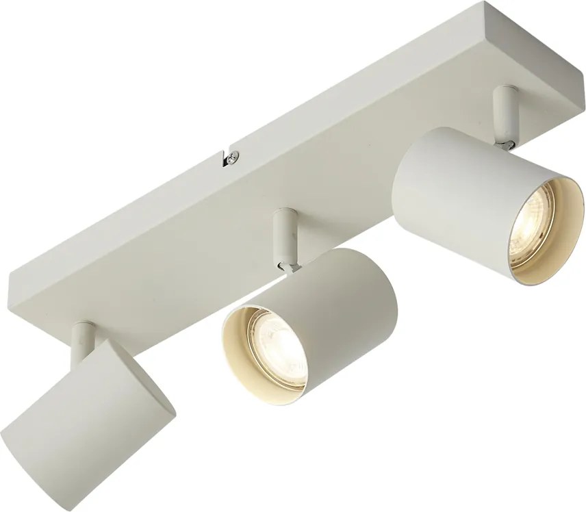 Foco de teto moderno bege 3 luzes ajustável - Jeana