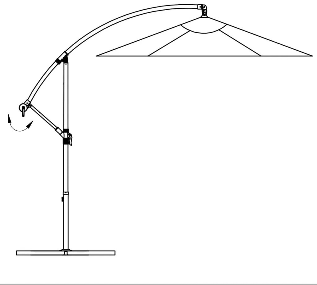 Guarda-sol de jardim cantilever 3 m azul