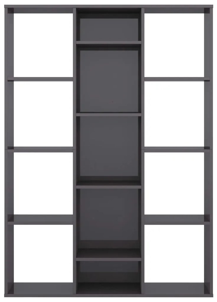 Divisória/estante 100x24x140 cm contraplacado cinza brilhante