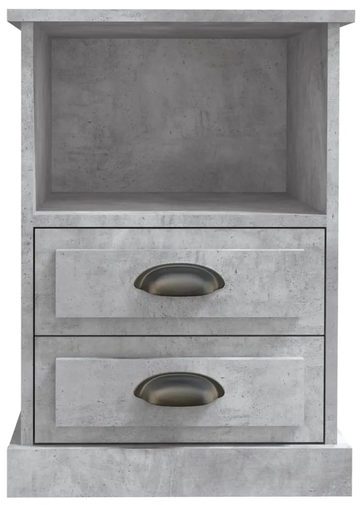 Mesa de cabeceira 43x36x60 cm cinzento cimento