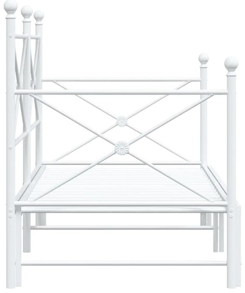 Cama de dia com gavetão sem colchão 90x190 cm aço branco