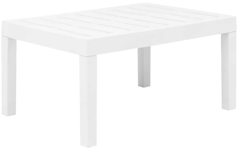 Conjunto lounge para jardim 3 pcs plástico branco