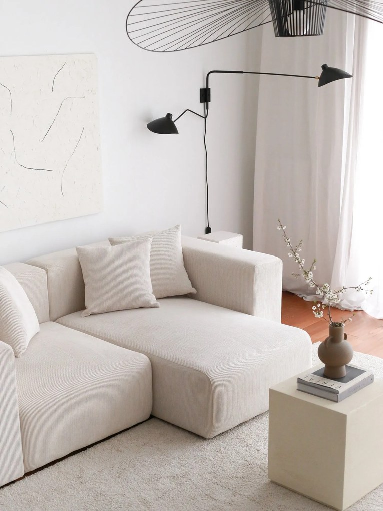 Sofá de Canto Yolo - Branco - 222cm x 89cm x 110cm