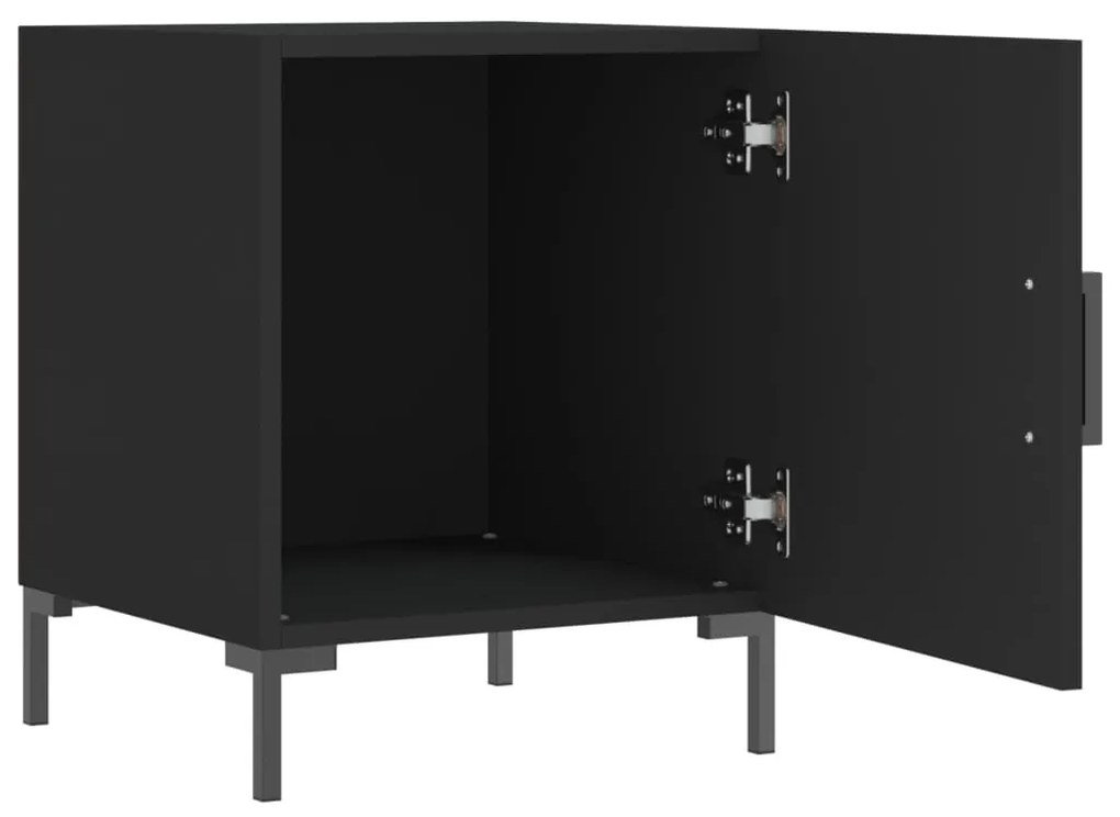 Mesa de cabeceira 2 pcs 40x40x50 cm derivados de madeira preto