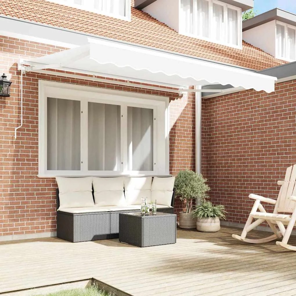 Toldo Retrátil Manual Branco 350x200 cm
