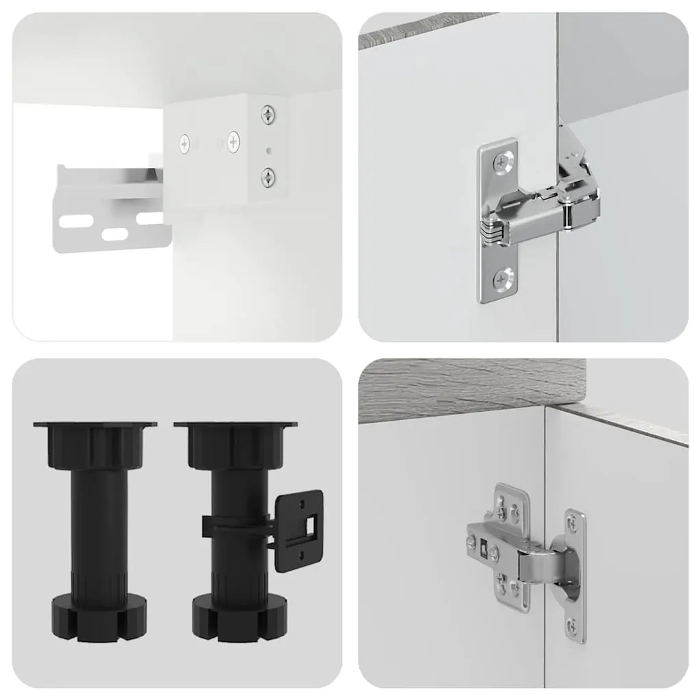 8 peças armário de cozinha conjunto Kalmar cinza sonoma