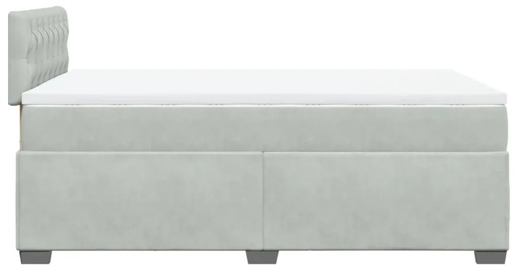 Cama boxspring com colchão 120x190 cm veludo cinzento-claro