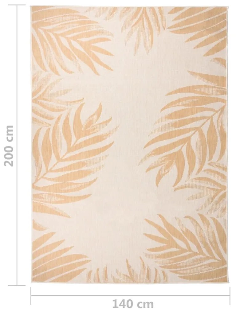 Tapete de tecido plano para exterior 140x200 cm padrão folhas