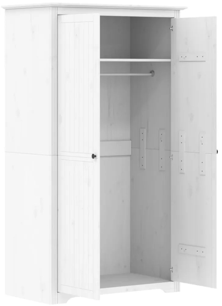 Roupeiro BODO 99x53,5x173 cm madeira de pinho maciça branco