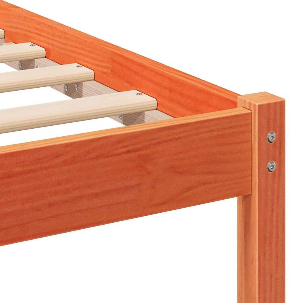 Estrutura da Cama Castanho 140 x 190 cm Madeira de pinho maciça