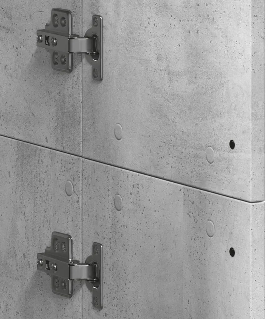 Aparador alto 60x35x180cm derivados de madeira cinzento cimento