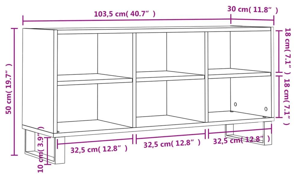 Móvel de TV 103,5x30x50 cm derivados de madeira cinzento sonoma