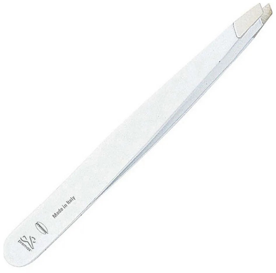 Pinças para Depilar Premax Ponta inclinada Aço inoxidável Branca (9 cm)