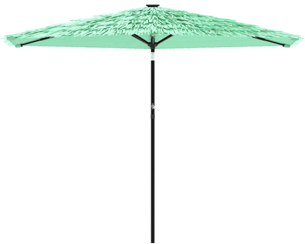 Guarda-sol de jardim com poste de aço 288x288x225 cm verde