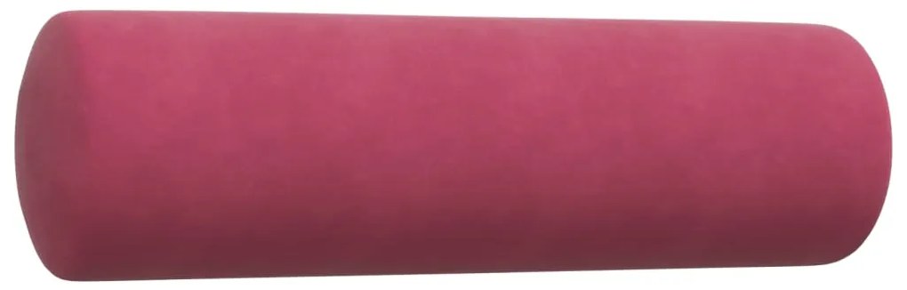 3pcs conjunto sofás c/ almofadões e rolos veludo vermelho tinto
