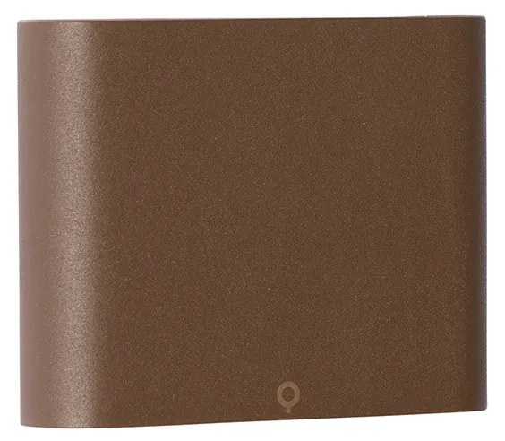 Candeeiro de parede exterior moderno castanho ferrugem 11,5 cm com LED IP65 - Batt Moderno