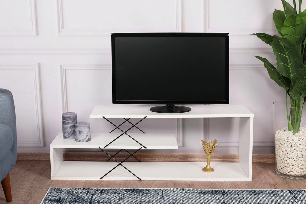 Móvel de TV Zigzag – Branco – 120 cm x 40 cm x 30 cm