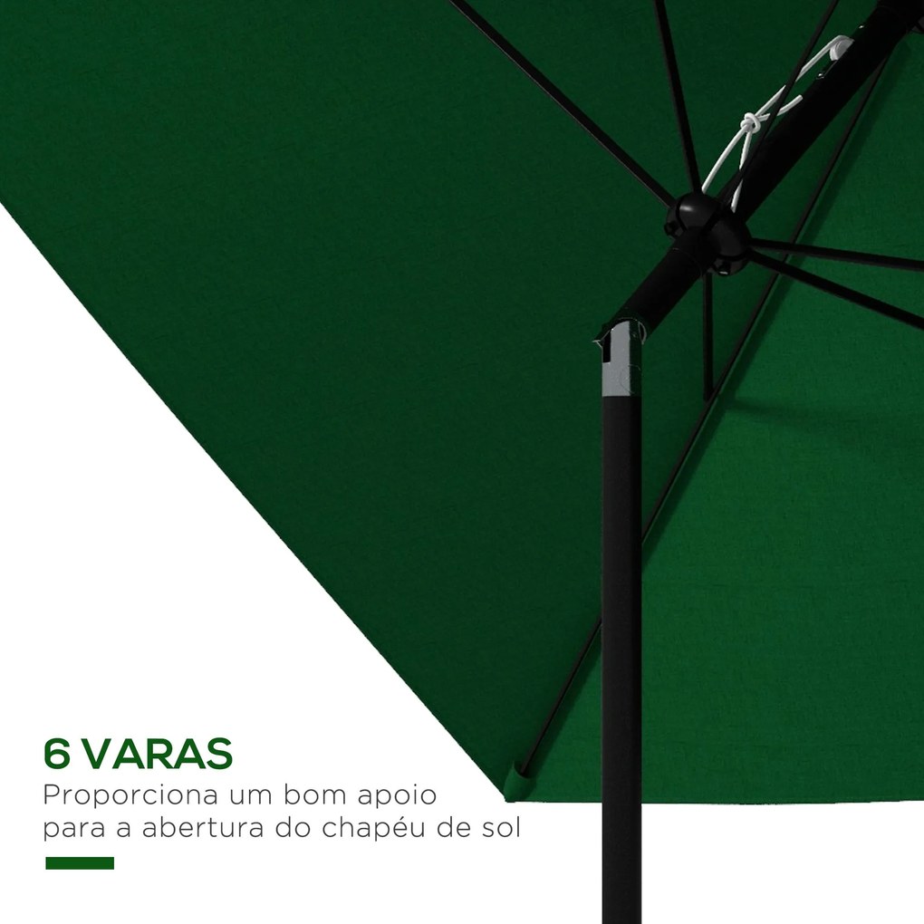 Chapéu de Sol de Jardim 300x200x248 cm Proteção UV50+ Chapéu de Sol de