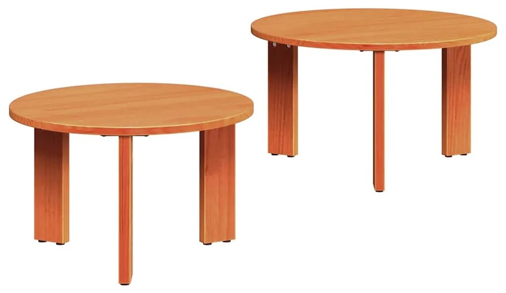 Conjunto de Mesas de Café 2 pcs Castanho-mel