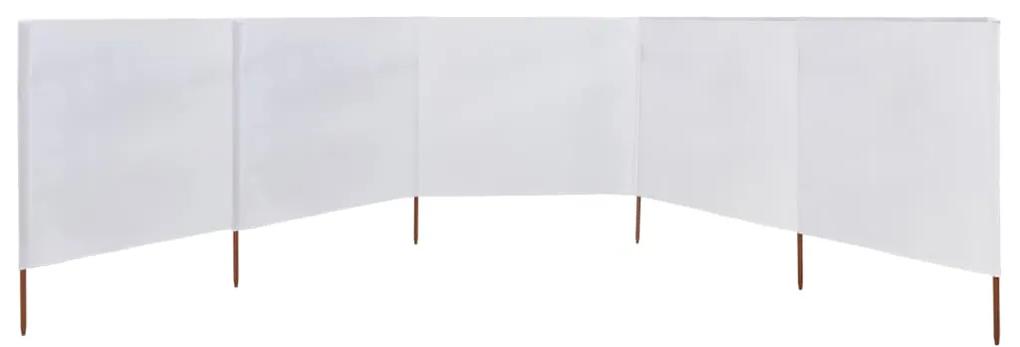 Para-vento com 5 painéis em tecido 600x160 cm cor areia branca