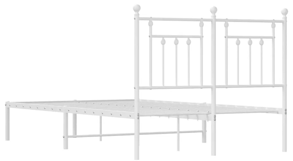 Estrutura de cama com cabeceira 120x200 cm metal branco