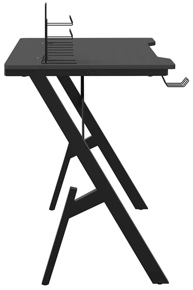 Secretária de gaming c/ pernas em forma de Y 90x60x75 cm preto