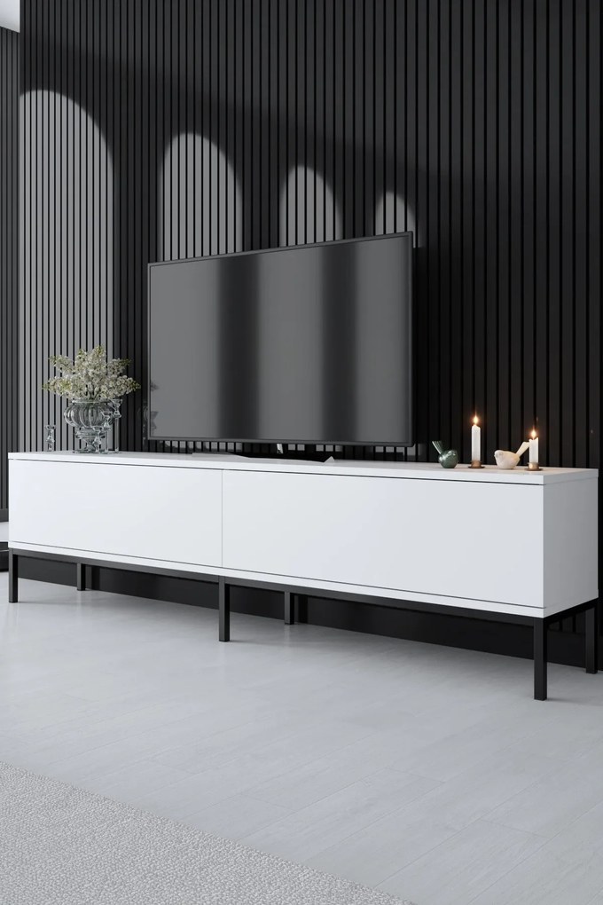 Móvel TV Lord – Preto e Branco – 180 cm x 47 cm x 30 cm