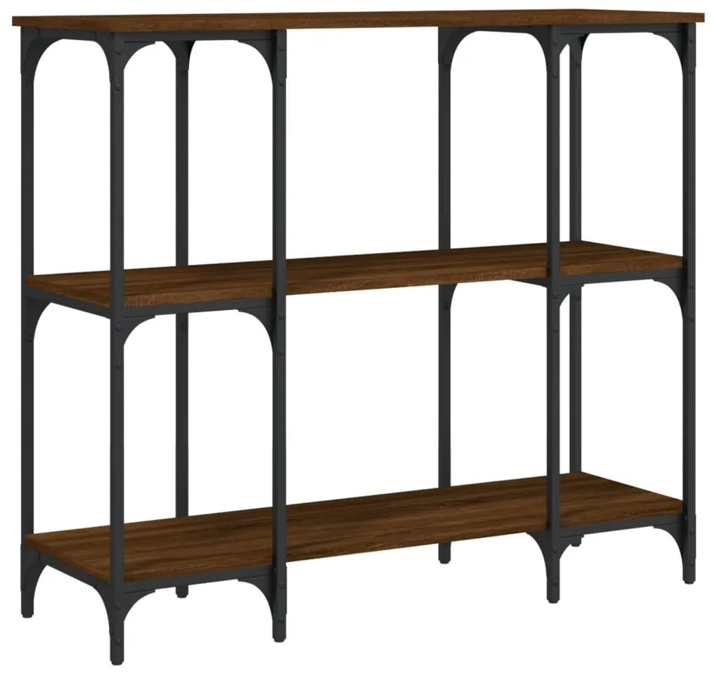 Mesa consola 102x35x90cm derivados de madeira carvalho castanho