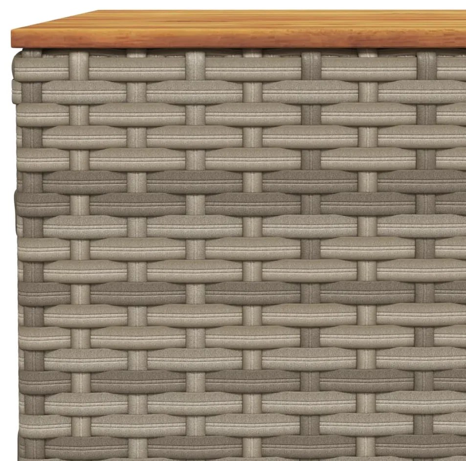 8 pcs conjunto sofás de jardim c/ almofadões vime PE cinzento