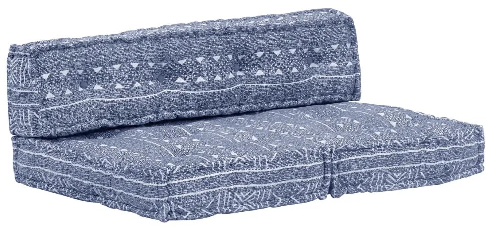 vidaXL Pufe tecido azul índigo