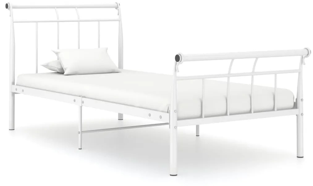 vidaXL Estrutura de cama 100x200 cm metal branco