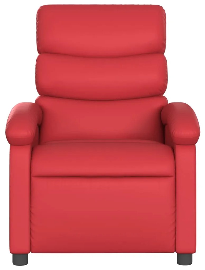Poltrona massagens reclinável elétrica couro artif. vermelho