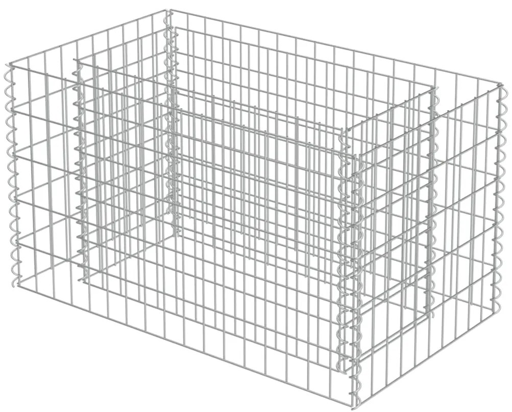 Canteiro elevado/cesto gabião 90x50x50 cm aço galvanizado