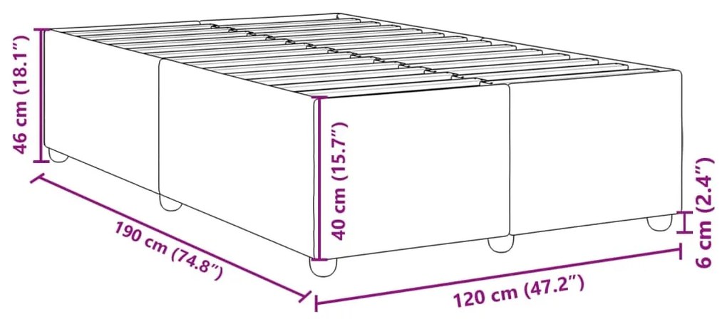 Estrutura de cama sem colchão 120x190 cm tecido azul