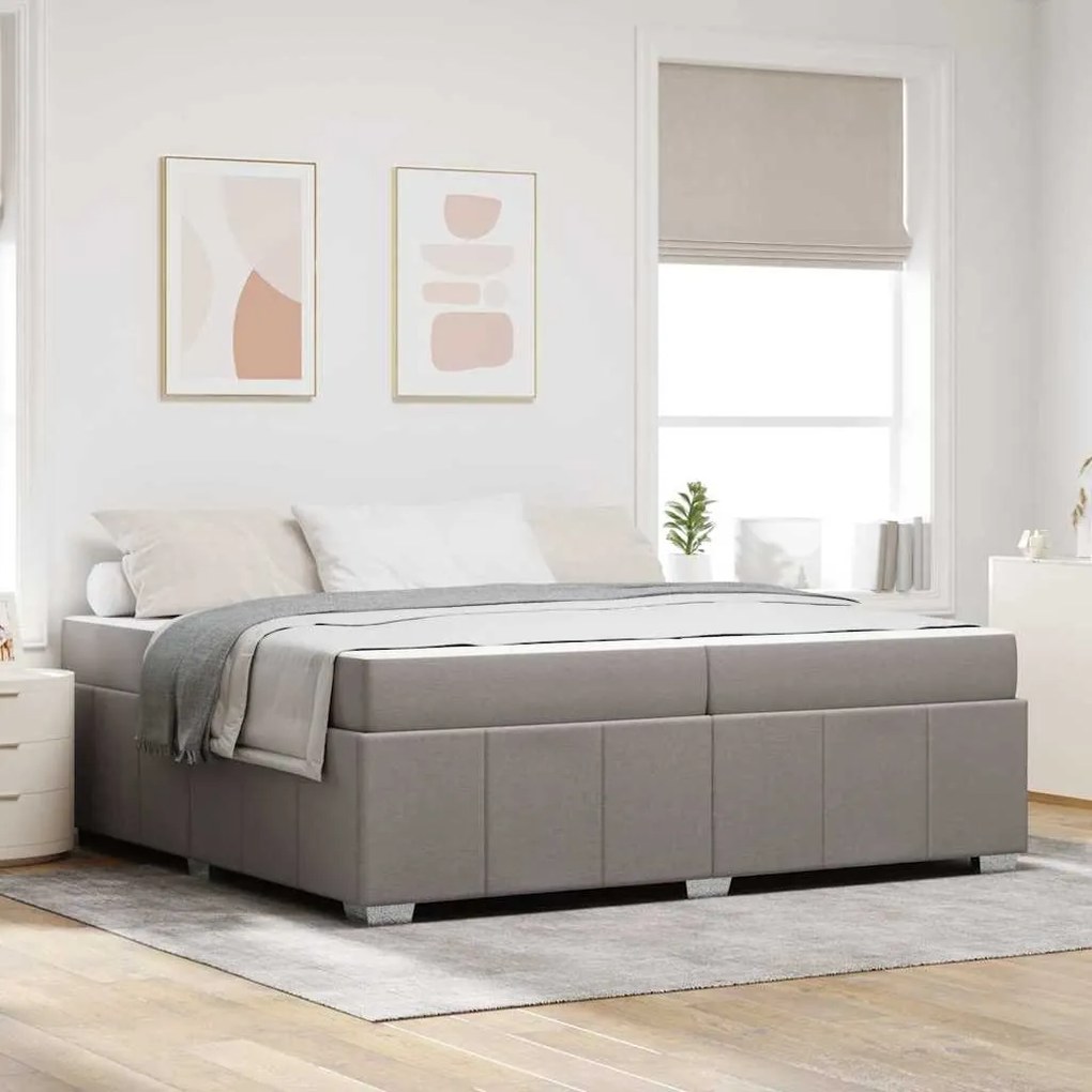 vidaXL Estrutura da Cama Cinzento-acastanhado 200 x 200 cm tecido