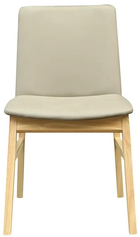 Conjunto 2 Cadeiras ALPES, madeira de faia, natural, pele sintética castanha