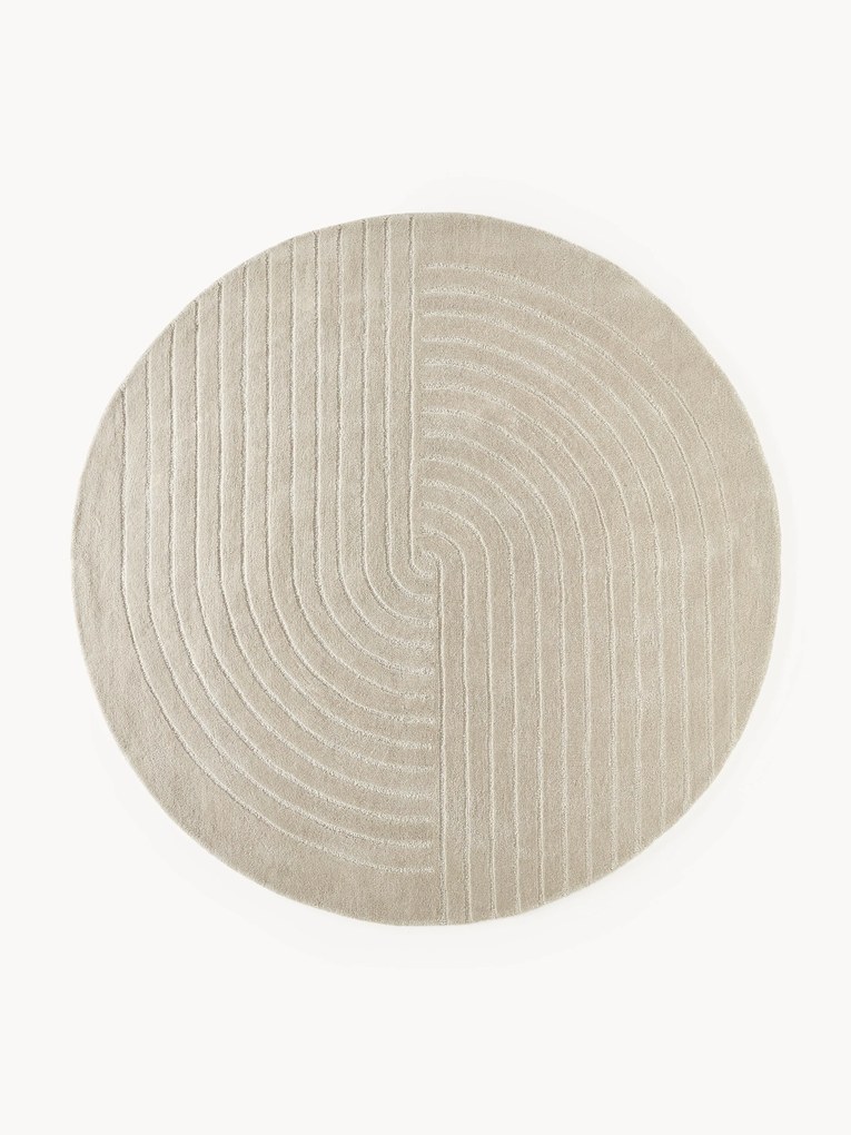 Tapete redondo em lã artesanal Mason