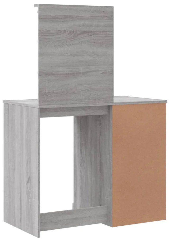 Toucador com luzes LED 90x42x132,5 cm cinzento sonoma